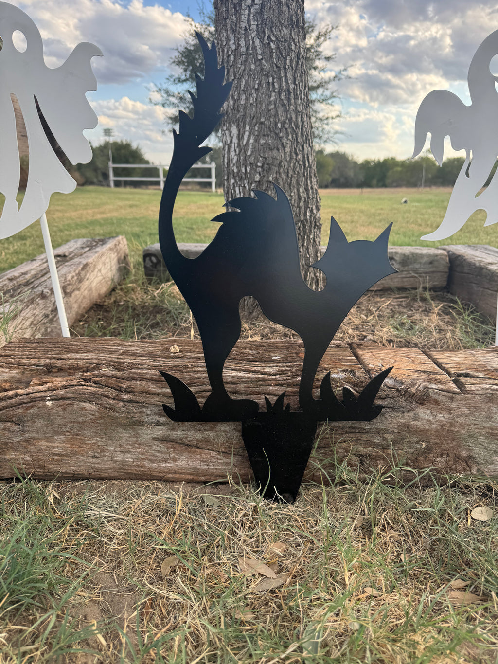 Spooky Cat Metal  Sign,  Halloween Decoration, Halloween Decor, Fall Decor,  Metal Art