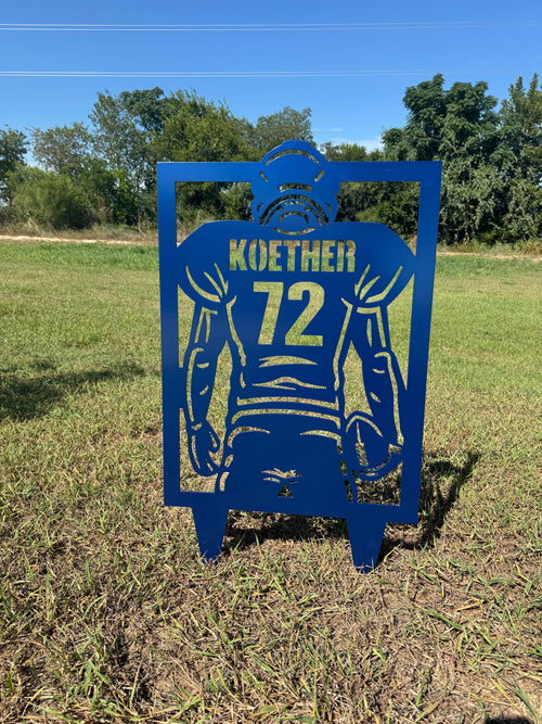 custom football helmet yard signs Custom Football Yard Sign – Marcelina Metal